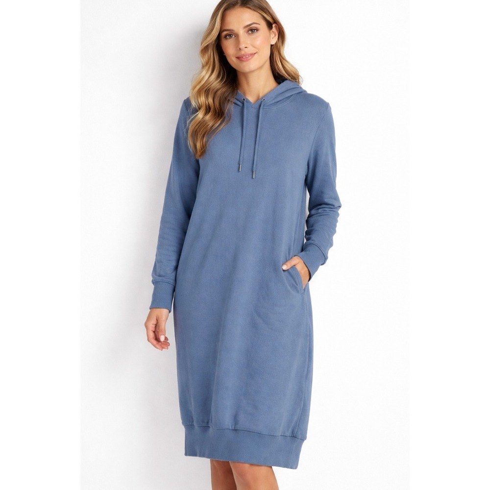 Universal Standard Bree Sweatshirt Dress‎ in Blue Gray sz XS (10-12)